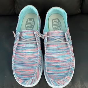 Hey Dude Women's Wendy Canvas Lace Up Loafers comfortable & light-weight, sz 10